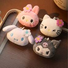 SANRIO 酷洛米兒童毛絨娃娃吊飾、大耳狗、KT貓鑰匙圈配件、DIY飾品、包包裝飾、吊飾、生日禮物、派對小禮物 - 彩色 - 查看 4