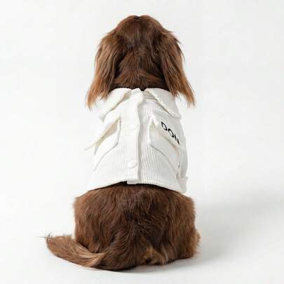 PETCIRCLE 1pc Pet Clothes, Outdoor & Indoor Apparel, European & Korean Style For Poodle, Teddy, Small Dog & Puppy, Casual Comfortable London Shirt