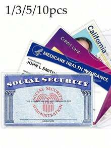 Transparent PVC Waterproof Medical/Social Security Card Protector - Clear Vinyl Plastic Card Holder, Suitable For Insurance Cards, Social Security Cards, Metro Cards, Driving Licenses Or Other Cards, Can Be Used As Card Holder, Wallet, Business Card Holder, Credit Card Holder, ID Card Holder, Unisex 92EN - Multicolor 6 - View 13