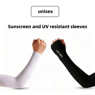 KUYILIAN 1 đôi ống tay giữ ấm chống tia UV bằng lụa băng, thoáng khí, thích hợp cho hoạt động ngoài trời như đạp xe, lái xe, du lịch, unisex.