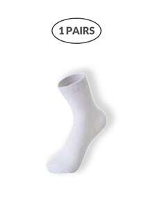 Men's Premium White Crew Socks Bulk Pack (5/10/15/20/30 Pairs) - Elastic Fit Breathable Work Socks, Suitable For Business, Fitness, Travel - Non-Slip Elastic Cuff, Moisture-Wicking, Daily Essential - White - View 8