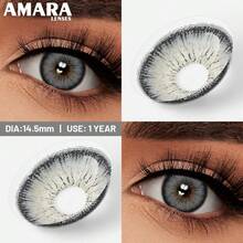 AMARA 1對灰藍色年戴彩色隱形眼鏡 14.5mm 灰色色調鏡片 適用於萬聖節妝容 - ALPS-GRAY - 查看 4