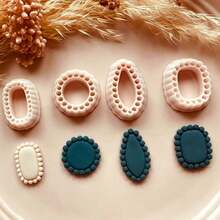 1 Set Minimalist Round Bead Polymer Clay Earring Mold, Suitable For Handmade Jewelry, Brooch And Pendant - High Precision Cutting Tool, Create Unique Accessories, Clay Earring Mold For Earring Jewelry Craft Making - Apricot - View 5