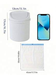 Thùng rác mini có nắp đậy, thùng rác để bàn nhỏ gọn, giỏ đựng rác bằng nhựa để bàn, thiết kế nắp xoay giúp ngăn mùi hôi, thích hợp để đựng vỏ trái cây và giấy vụn trên bàn làm việc, giúp bàn làm việc luôn gọn gàng, phù hợp sử dụng trong phòng tắm, văn phòng tại nhà, bàn cà phê, văn phòng, phòng khách, phòng học và các dịp khác. - trắng - Xem 9