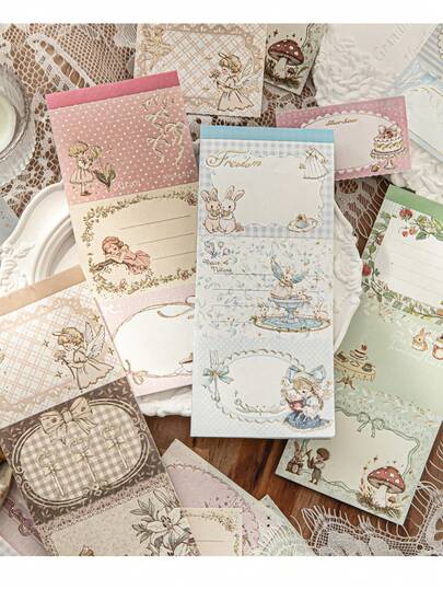 10 tờ/gói Giấy thủ công phong cách cổ điển chủ đề tiệc trà, giấy scrapbooking dùng cho nhật ký, đồ dùng trang trí thủ công.