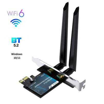 VegGieg WiFi6 蓝牙 5.2 双频 PCI-E 无线网卡，AX1800 千兆接收器（适用于台式机）