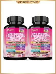 1 Pcs Women's Hormone & Cycle Support |   All-In-One Supplement With Myo-Inositol, D-Chiro Inositol & 13+ Active Ingredients |   90 Vegan Capsules |   Made In USA - 2 Bottles - View 1