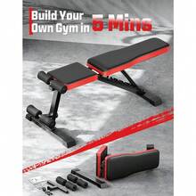 Black Adjustable Foldable Weight Bench, Multi-Position Workout Bench For Home Gym Full Body Training - mặc định - Xem 8