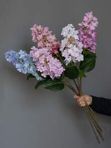 1支長莖繡球花人造花，婚禮場地裝飾路徑引導假花攝影道具 - 多色 - 查看 2