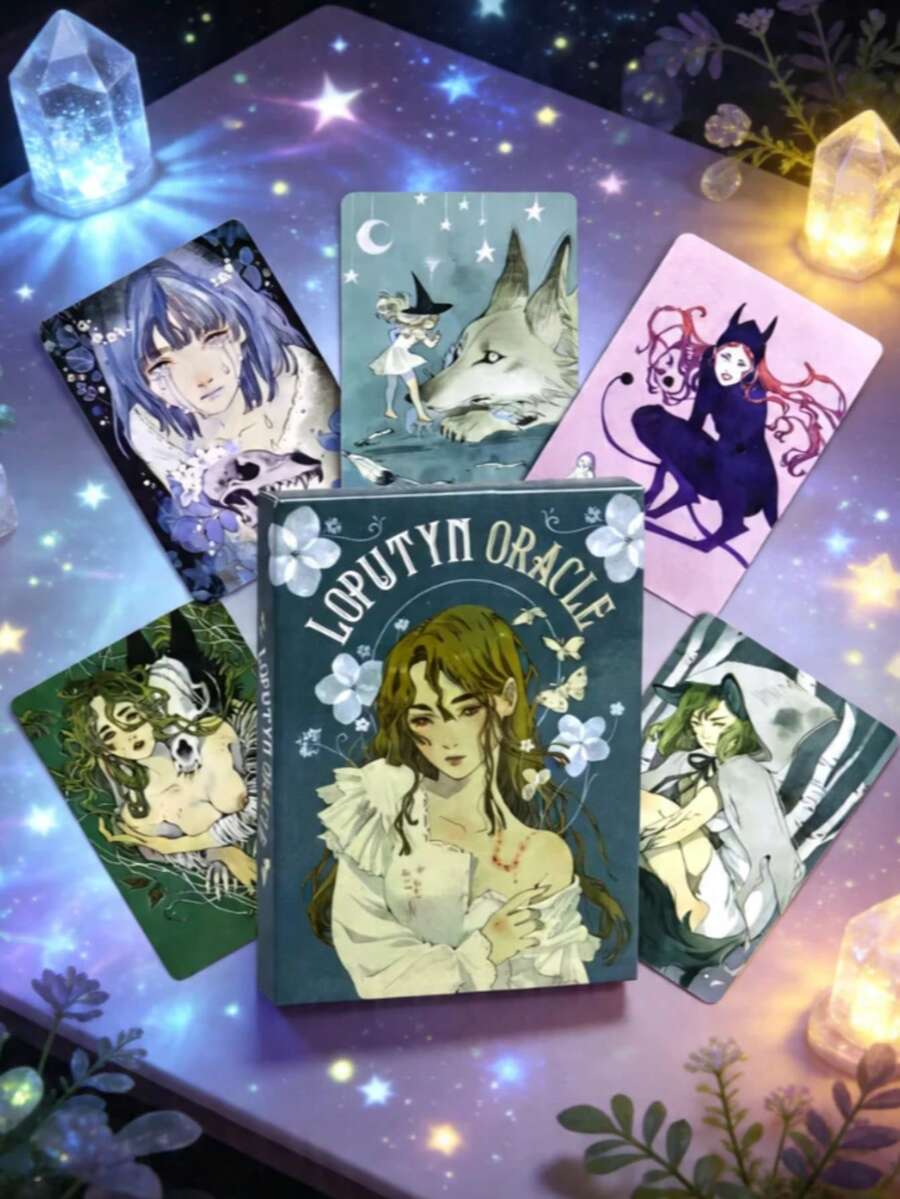 Loputyn Oracle Deck, Magical Fantasy World Of Girl & Wolf, Divination Cards Set - Multicolor - View 1