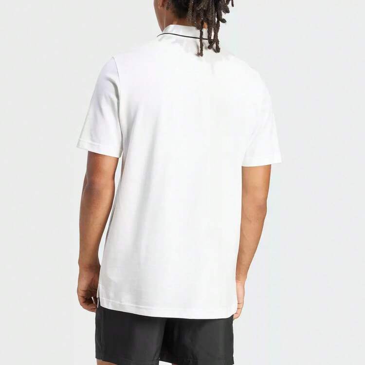 Adidas 夏季新款運動商務休閒短袖翻領男子POLO衫 - 白色 - 查看 3