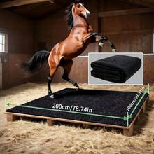 Alfombra de establo para caballos de uso pesado, antideslizante e impermeable, para la recolección de estiércol y uso agrícola - Negro - Ver 10