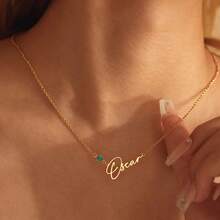 Personalized Birthstone Name Necklace, Handmade Birthstone Necklace, Christmas Gift, Wedding Gift For Her - Multicolor - View 2