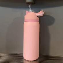OwaIaoutdoor Sports Kettle With Locking Function, Double Drink Stainless Steel Thermal Insulation And Ice Retaining Bicycle Bottle With Straw, Double Vacuum 32 Oz 945 Ml Travel Water Bottle, Stylish And Elegant Lotus Pink Frosted Non-Slip Design, Suitable For Camping, Office And Outdoor Sports,(Rose Quartz)-Halloween, Christmas Eve, Christmas And New Year Gifts - 全粉 - 查看 8