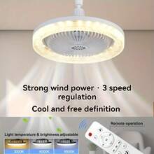 10in LED Fan Light With 5 Blades, 360° Flexible Rotation, Remote Control, Aromatherapy Function, Crystal Shade, Adjustable Color Temperature, Brightness, Wind Speed, Timer, Suitable For Bedroom, Living Room, Office, Shop - 10in - View 12