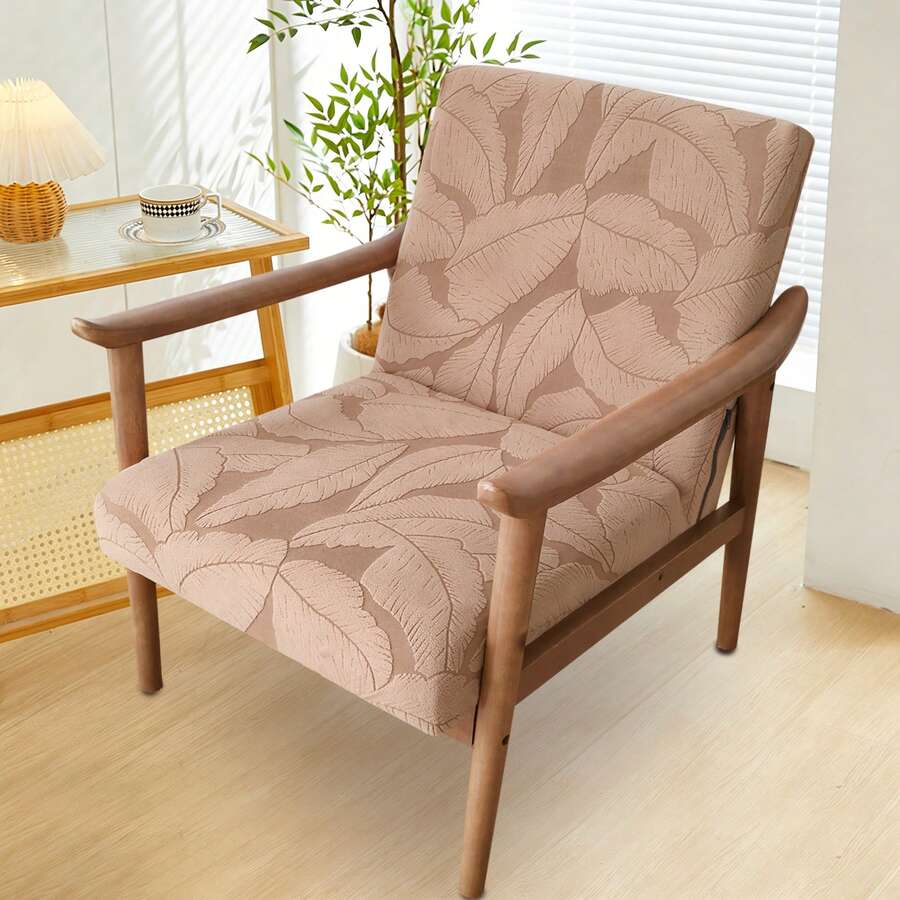 1 chiếc bọc ghế họa tiết lá cây, thiết kế ôm sát co giãn với khóa kéo bên hông, được làm từ vải nhung mềm mại, thân thiện với thú cưng và có thể giặt được, bảo vệ tốt nhất cho ghế sofa và ghế bành, có thể tháo rời và giặt được. - Cà phê nâu - Xem 1