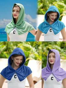 Quick Dry Cooling Hooded Towel, Sun Protection Neck Head Cover, Breathable Mesh Cold Fabric Cap Scarf, Sweat Absorbent Lightweight Accessory For Running, Cycling, Beach, Camping, Outdoor Summer Sports - Multiple Styles - View 4