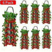 1/2/3pcs Hanging 8-Pocket Strawberry Planting Bags, 8 Planting Openings, Reusable, Easy To Fold And Carry, For Garden, Balcony, Yard, Fence Planting, Flower Planting - Green - View 6