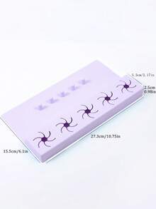 1 Peça de Almofada de Base de Silicone Roxa para Unhas, Placa de Prática para Iniciantes na Aplicação de Unhas Acrílicas, Almofada Antiderrapante para Polimento de Unhas, Ferramentas de Prática Multifuncionais com Armazenamento, Adequado para Salões de Unhas e Uso Doméstico, Produtos para Unhas, Ferramentas para Unhas - Malva - Visão 7