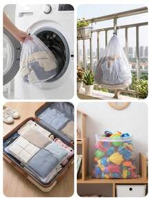 Laundry Wash Bag With Drawstring For Delicates Hanging Mesh Laundry Hamper Multi-Functional Clothes Storage Mesh Bag For Bathroom Apartment RV College Dorm Laundry Organization Bedroom Room Decor Laundry Basket Laundry Room Accessories - Multicolor - View 6