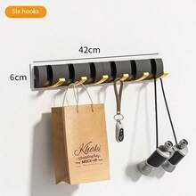 Móc treo quần áo gấp gọn, vô hình, dùng cho phòng tắm, nhà vệ sinh, không cần khoan, màu xám đậm, móc treo tường cho tủ quần áo và lối vào. - Nhiều màu - Xem 19