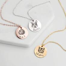 Customized Pet Necklace, Realistic Pet Portrait Personalized Jewelry, Handmade Jewelry Gift, Cat/Dog Pet Memorial, Gift For Dog Mom - Multicolor - View 2