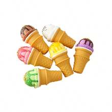 Schylling 1个逼真的奶油冰淇淋甜筒模型，创意仿真食物玩具，挤压玩具 - 彩色 - 查看 10