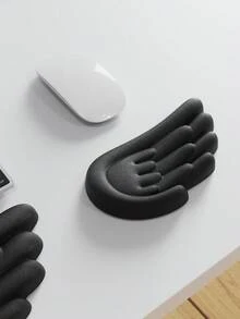 1 miếng kê cổ tay bằng mút hoạt tính và da, dùng cho bàn phím, chuột, độ dày tăng dần, thiết kế công thái học, có đệm cổ tay, tấm lót chuột máy tính, giảm đau, kê cổ tay bàn phím, có giá đỡ cốc, đế PU chống trượt. - Nhiều màu - Xem 4