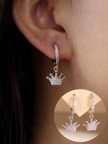 1 Đôi bông tai hình vương miện thời trang dành cho nữ, thiết kế độc đáo, tinh tế, đa năng và thanh lịch. - W16446 - Xem 6