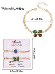 Bộ 2 chiếc vòng tay mặt dây chuyền hình hoa đổi màu theo nhiệt độ dành cho bé gái, quà tặng tình bạn đeo hàng ngày. - Nhiều màu - Xem 4