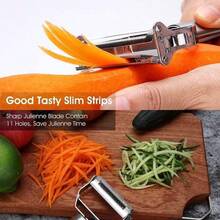 -2-In-1 Julienne And Vegetable Peeler, Stainless Steel Kitchen Slicer, Multi-Functional Cutter For Vegetables And Fruits (Household Kitchen Gadgets) - Multicolor - View 2