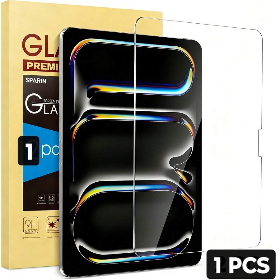 BOLLYMORE 1 pieza Protector de pantalla de vidrio templado, adecuado para el modelo iPad Pro 11 pulgadas de 5ta generación M4 de 2024, compatible con iPad Pro 11 pulgadas, con marco de alineación, compatible con funda protectora, compatible con Apple Pencil Pro, Face ID y Apple Pencil, fácil instalación, alta definición y claridad