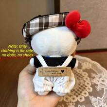 一套新款时尚可爱娃娃服装，适合10厘米高的猫咪毛绒娃娃，娃娃衣服，生日/新年/圣诞节礼物（注意：仅出售衣服，不含娃娃，不含鞋子） - 彩色 - 查看 16