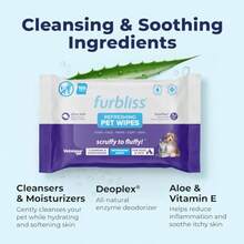 Furbliss Hygienic Dog Grooming Wipes Cleansing Grooming And Deodorizing Hypoallergenic Pet Wipes With Natural Deodorizer 100ct - Trắng - Xem 5