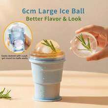 1pc Portable Foldable Ice Ball Cup, Reusable Collapsible Travel Cup With Straw, Heat-Resistant Lightweight Easy-Clean Beverage Container, Suitable For Hiking, Camping, Office, Travel, And Daily Use - Multicolor - View 5