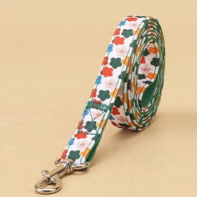 1 pieza Correa para mascotas con patrón de corazón fresco, hecho de material de poliéster, adecuado para gatos y perros pequeños para uso en exteriores (no apto para perros grandes y activos)