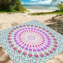1 tấm chiếu trải biển họa tiết Mandala phong cách Bohemian, kích thước cực lớn, nhẹ và bền. Lý tưởng cho du lịch, cắm trại và dã ngoại. Kích thước cực lớn dành cho người lớn. Rất phù hợp cho bãi biển và các hoạt động ngoài trời. - B - Xem 6