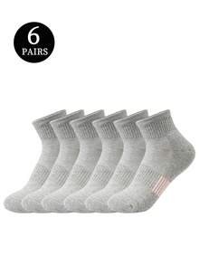 1/6/12 Pairs Heel Gripping Sports Socks, Contrast Stripe Design, Suitable For Daily Commute And Workout - Multicolor - View 16