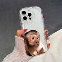 1个趣味TPU材质猴子表情图案透明奶油波纹加厚防摔精准开孔镜头保护手机壳，适用于防摔防震镜头全覆盖保护，时尚高端，男女皆宜，是时尚爱好者的理想之选，简约时尚的手机壳，兼容/Galaxy////Transsion等品牌。 - 無色 - 查看 5