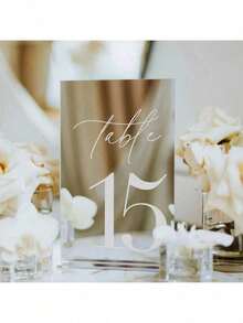 Placas numeradas de mesa de boda en negro mate 3D, papelería de boda, decoración de recepción de boda negra, regalo de cumpleaños de verano, playa, regreso a la escuela, útiles escolares, decoración de habitación - Multicolor - Ver 33