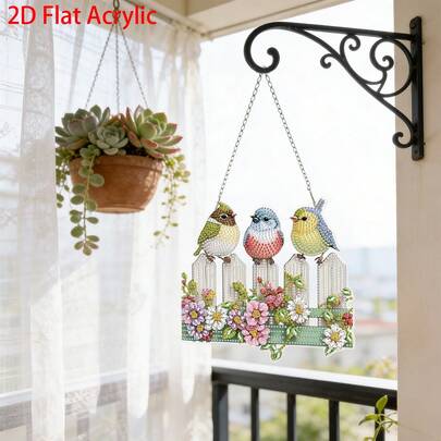 مجموعة لوحة الماس 5D DIY مناسبة للمبتدئين، فسيفساء أكريليك يدوية للديكور المعلق، نمط حيوان وطائر للديكور المعلق، يدوي، مناسب لديكور الجدران والأبواب في المنزل والحديقة، مجموعة هدايا حرفية إبداعية!