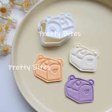 Cartoon Bear Pattern Toast Biscuit Mould Bear Cookie Cutting Mold Fondant Cake Stamp Cookie Cutter Pastry Baking Tool - White - View 1