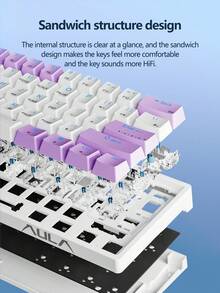 AULA F3361 Mechanical Keyboard Custom Hot Swappable 61 Key Blacklight Gaming Keyboard FN Multimedia Mechanical Axis Responsive Wired Keyboard For Mouse Office Home Laptop PC Esports Game - 查看 7