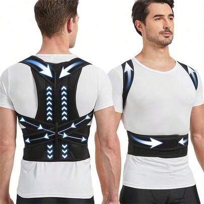 Đai hỗ trợ lưng unisex - Thoải mái, thoáng khí với phần vai được thiết kế mở, giúp cải thiện tư thế hiệu quả, đai chỉnh tư thế cỡ lớn dành cho nữ, đai chỉnh tư thế, đai chỉnh lưng cỡ lớn, đai chỉnh lưng, ngăn ngừa gù lưng.