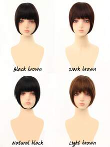 Clip In Bangs For Women, Short Straight Synthetic Hair Fringe With Bangs, Fake Bangs Hairpiece For Quick Hairstyle Change, Side Face Framing Hair Extensions For Daily Wear, Party And Cosplay, Halloween - Multicolor - View 2