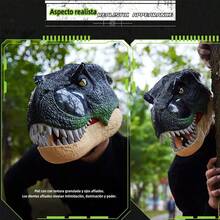 Máscara De Dinosaurio Tyrannosaurus Rex Con Luce Y Rugido  Embalaje incidental - Verde - Ver 8
