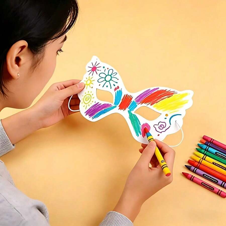 Bộ 20 mặt nạ giấy hình bướm che nửa mặt - Mặt nạ trắng trơn, tự tay trang trí, rèn luyện kỹ năng vẽ, phát triển trí tưởng tượng, hoạt động gia đình tuyệt vời, có dây chun, thích hợp cho các bữa tiệc hóa trang, sự kiện nhóm và làm quà tặng.