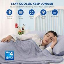 Manta Enfriamiento para Personas calurosas 150 X 200CM Manta de Verano Ligera Transpirable Suave Manta refrescante Mejorada de Doble Cara Mantenga Frescos los Sudores nocturnos Azul - Azul - Ver 3