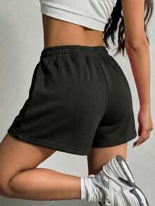 Conjunto mujer camiseta y short, camiseta de manga corta con ribete en contraste y shorts estampado corazón de animal print. - BLANCO RN - Ver 4