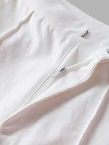 优雅女士休闲修身西裤，正式办公装，外出休闲，白色春季款 - 白色 - 查看 8